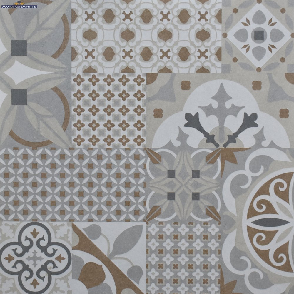 Astra Brown Glitter Rustic Carving Decor (600 x 600, Duracon) - 1
