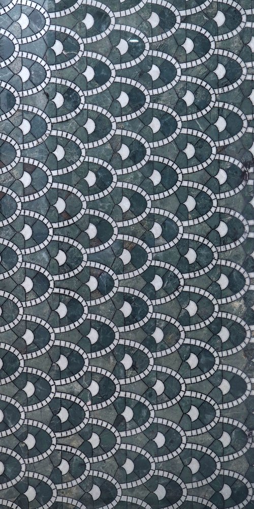 SN Fresco Green High Glossy Carving Decor (600 x 1200, Itaca) - 1