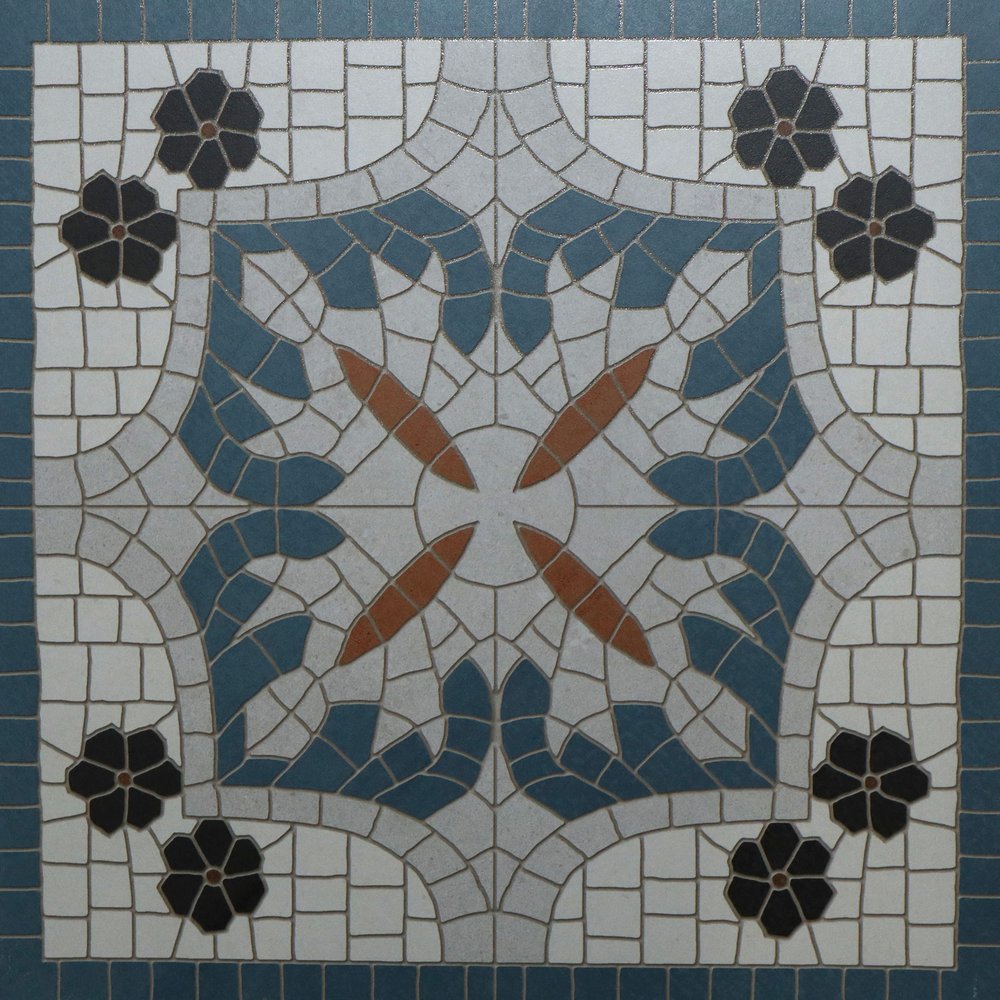 Matrix Blue Gliter Matt punch with carving (600 x 600, Exotica) - 1