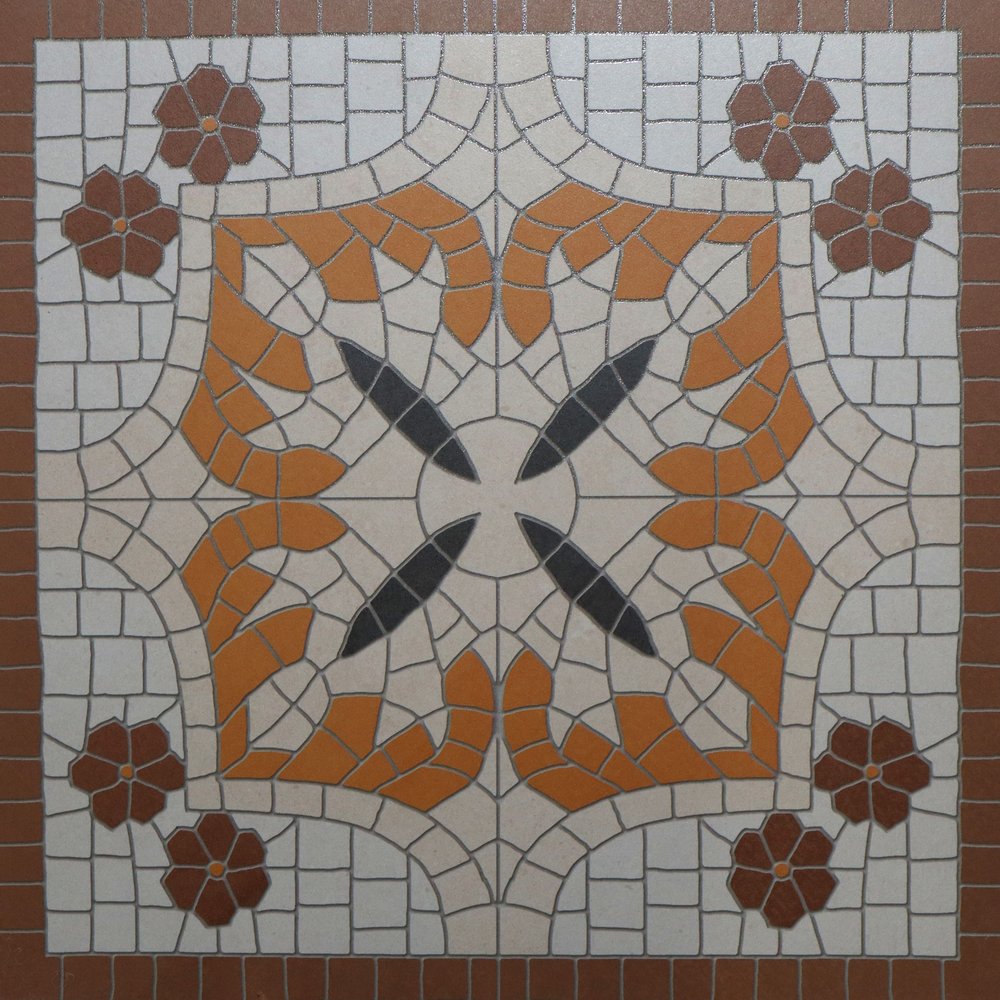 Matrix Orange Gliter Matt punch with carving (600 x 600, Exotica) - 1
