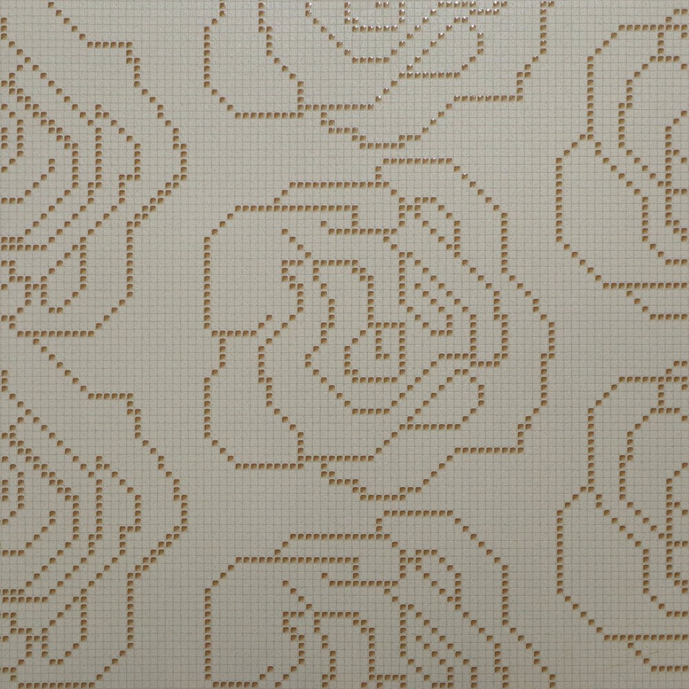 Fiore Rosa Ivory G-634 Glossy Matt with Glossy effect (600 x 600, Exotica) - 1