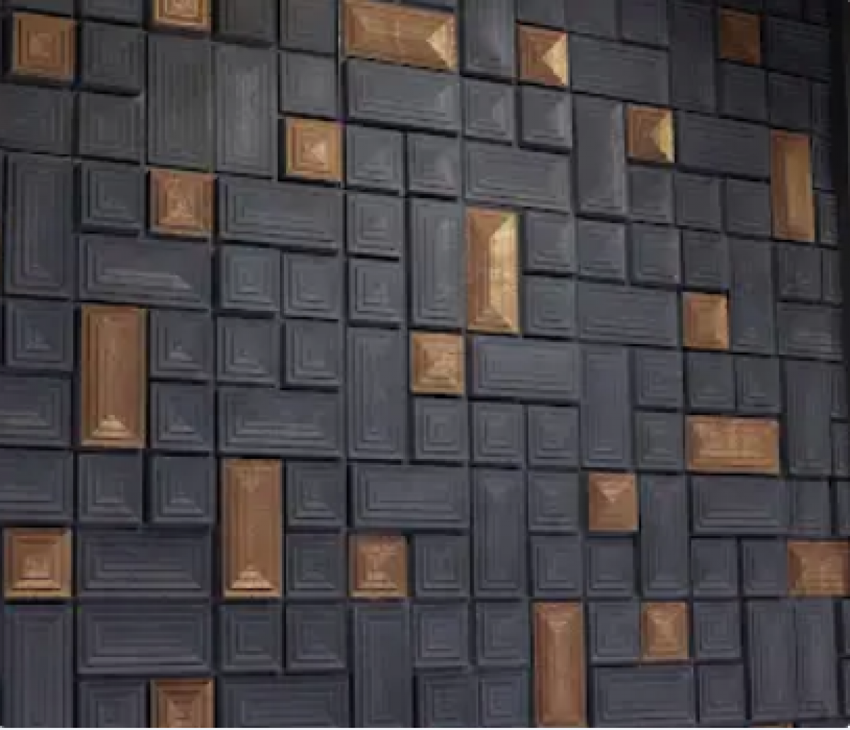 Retro Cube Dusky Black ( 200 X 200, Colorstone) - 2