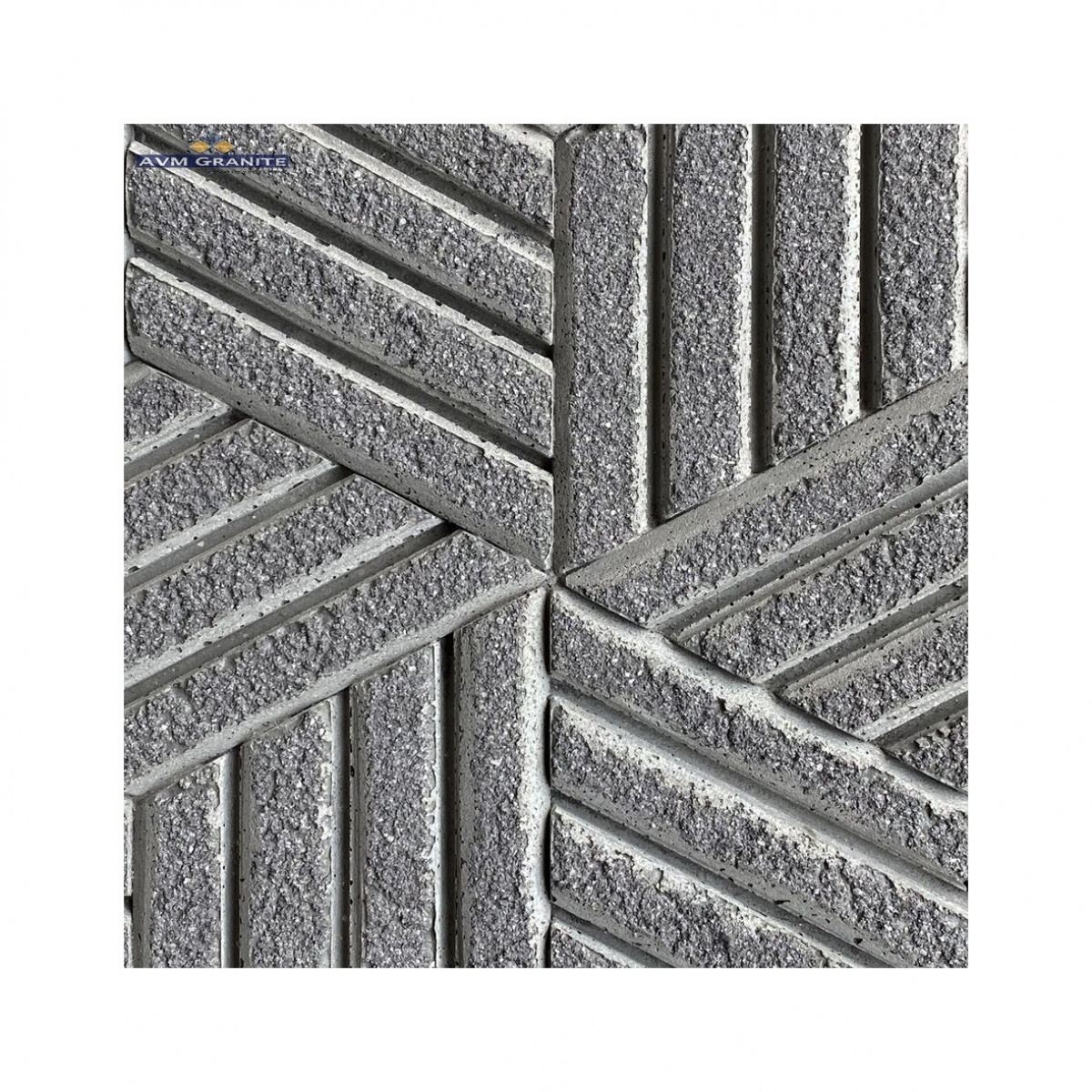 Qube Stone Sand Blast Graphite (11.40" x 11.40",Flexstone) - 2