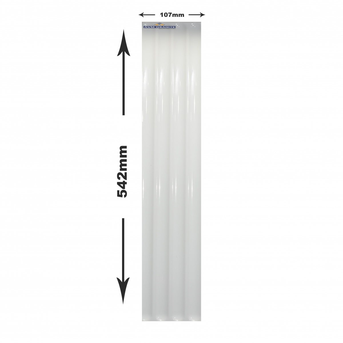 Plinto In White Glossy (107 x 542, Milagro) - 4