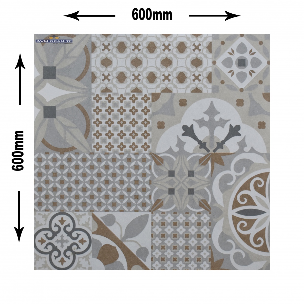 Astra Brown Glitter Rustic Carving Decor (600 x 600, Duracon) - 4