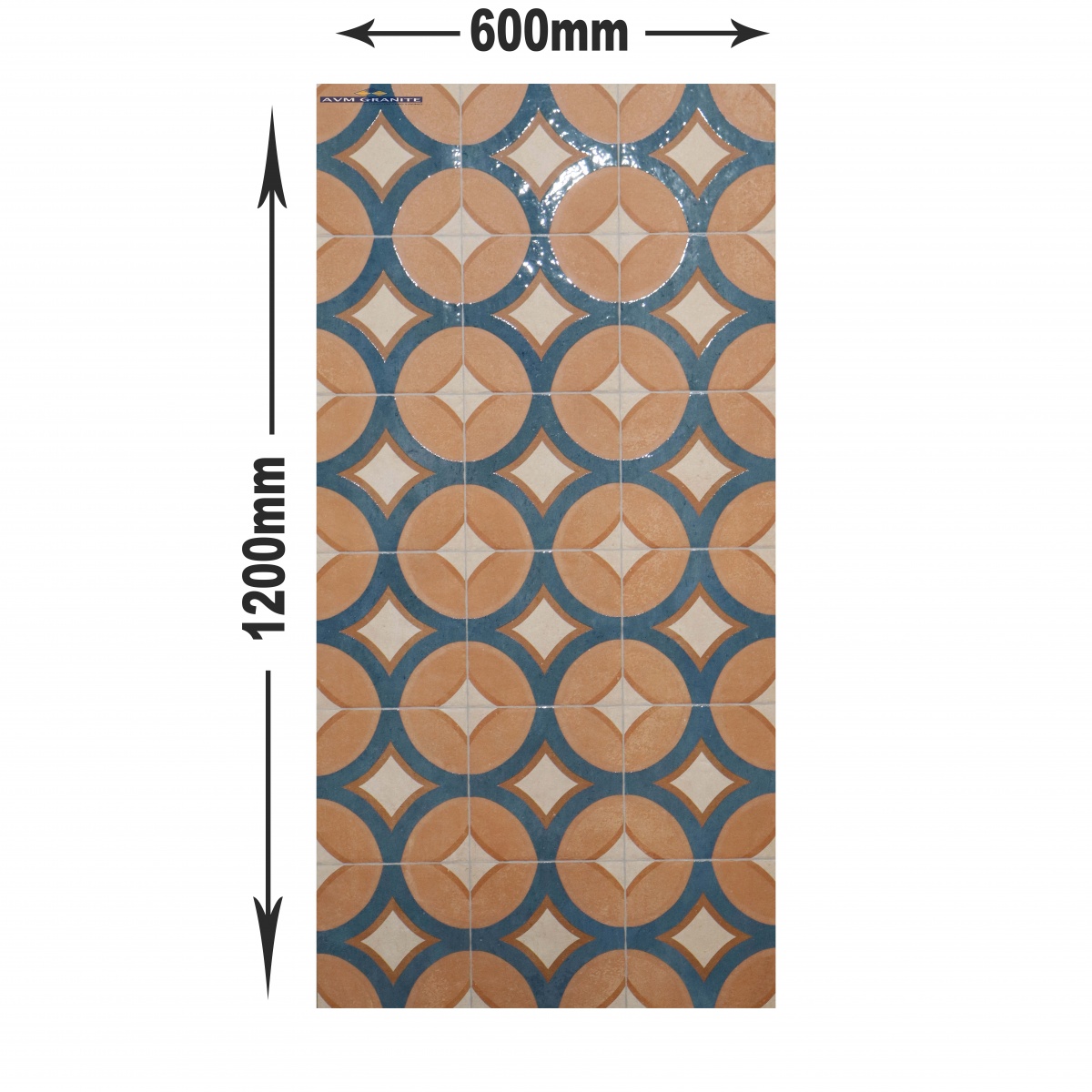 Fondant Cotto Glossy Matt Matt with Glossy effect Decor (600 x 1200, Exotica) - 5