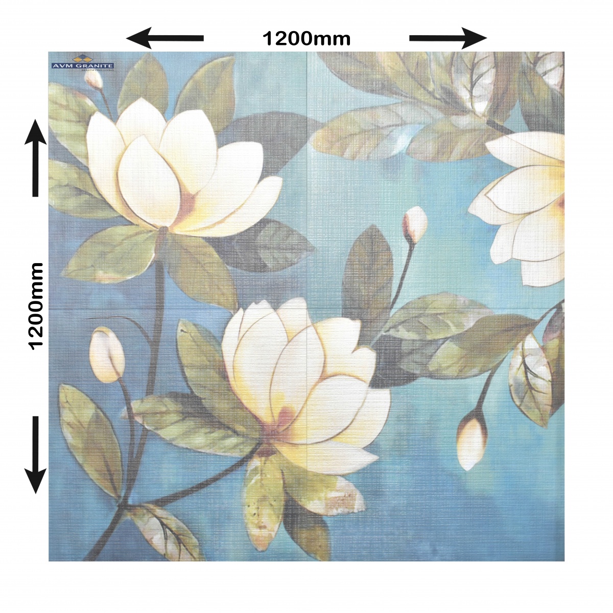 Vintage Lotus With Sartin Canvas (1200 x 1200 Set of 4 pcs of 600 x 600, STR) - 3