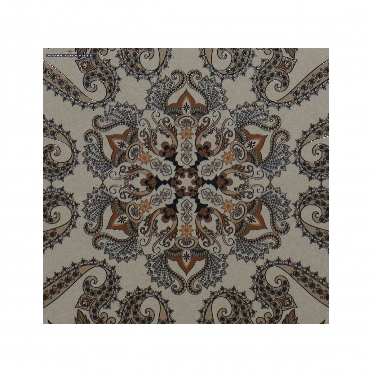 Persian Motif Gliter Matt punch with carving (600 x 600, Exotica) - 2