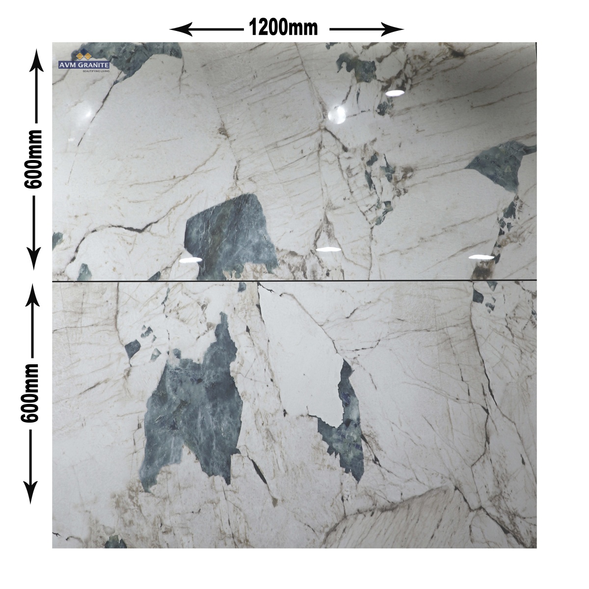 Carck Stone Aqua High Glossy (600 x 1200, Itaca) - 3