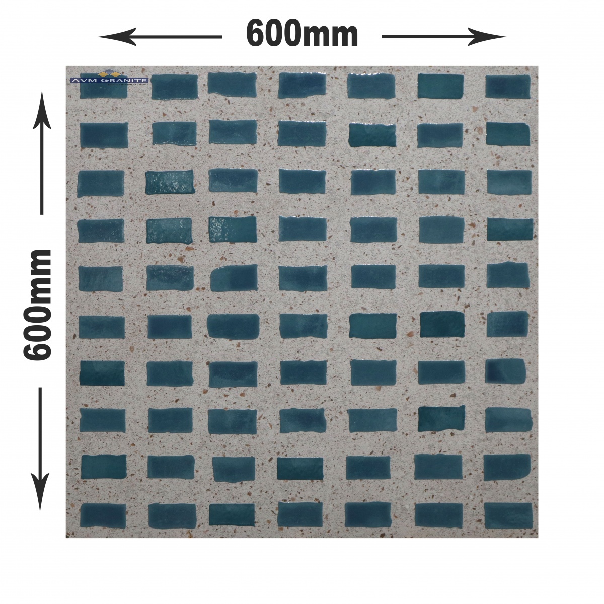 Concrete Aqua G-634 Glossy Matt with Glossy effect (600 x 600, Exotica) - 4