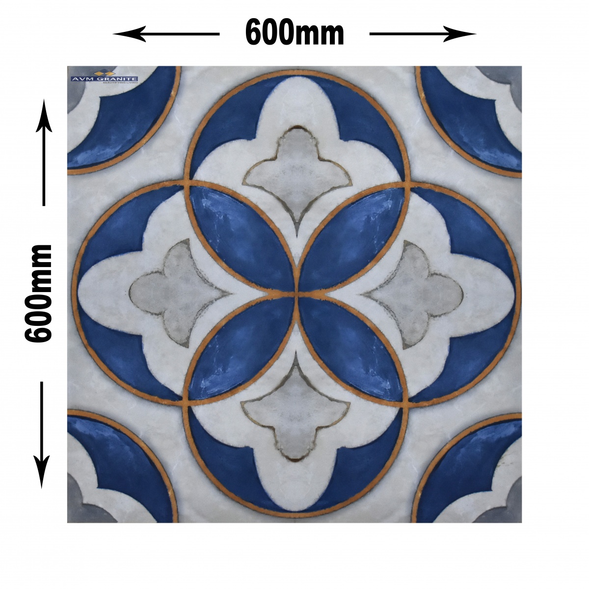 PRIME MO JASPED BLUE ( 600 x 600, Creanza ) - 4