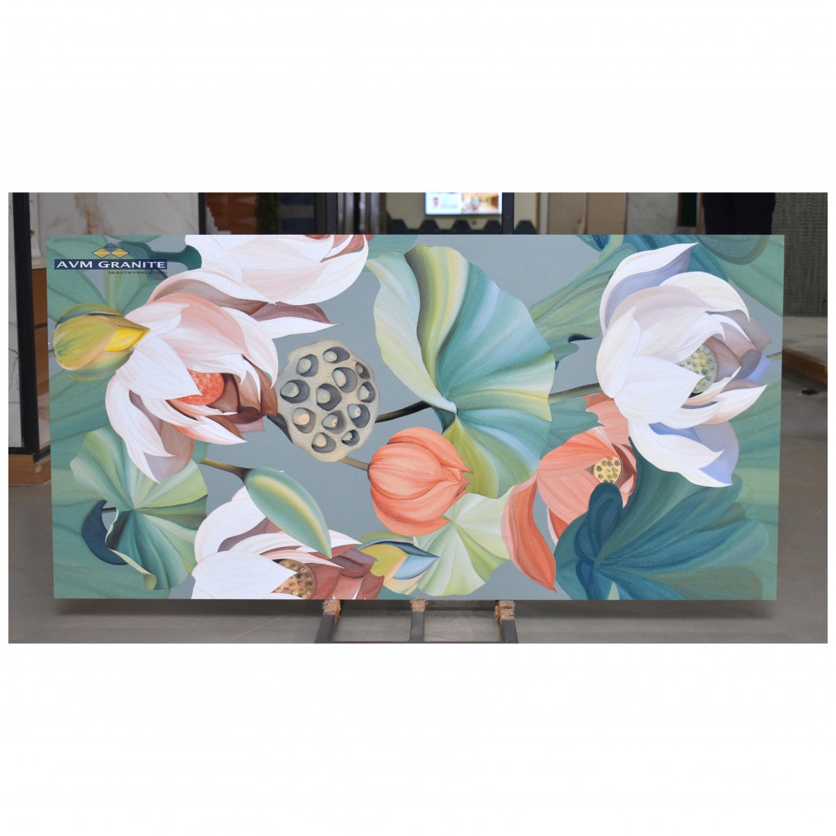 Lotus Flower Decor Endless Matt with Glossy finsih (600 x 1200, Itaca) - 4