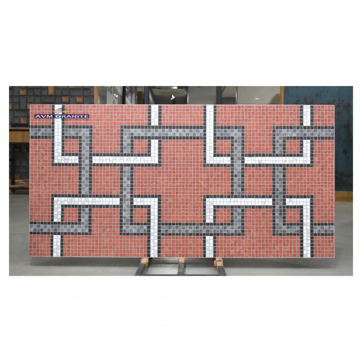 Mozilla Mosaic Red Decor 03 Matt Granula Carving (600 x 1200, Itaca) - 4