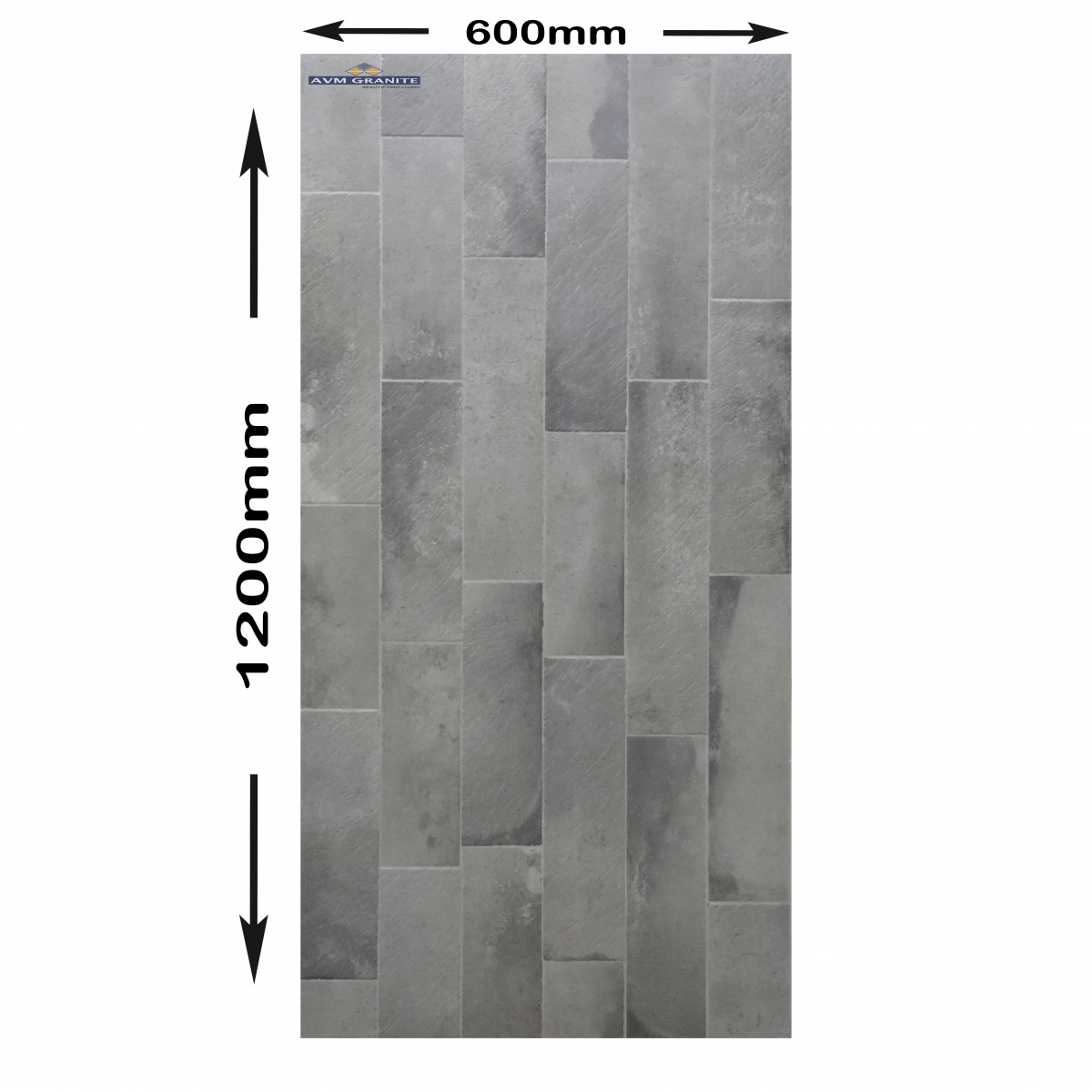 Brick Stone Slate Matt + Punch (600 x 1200, Itaca) - 5