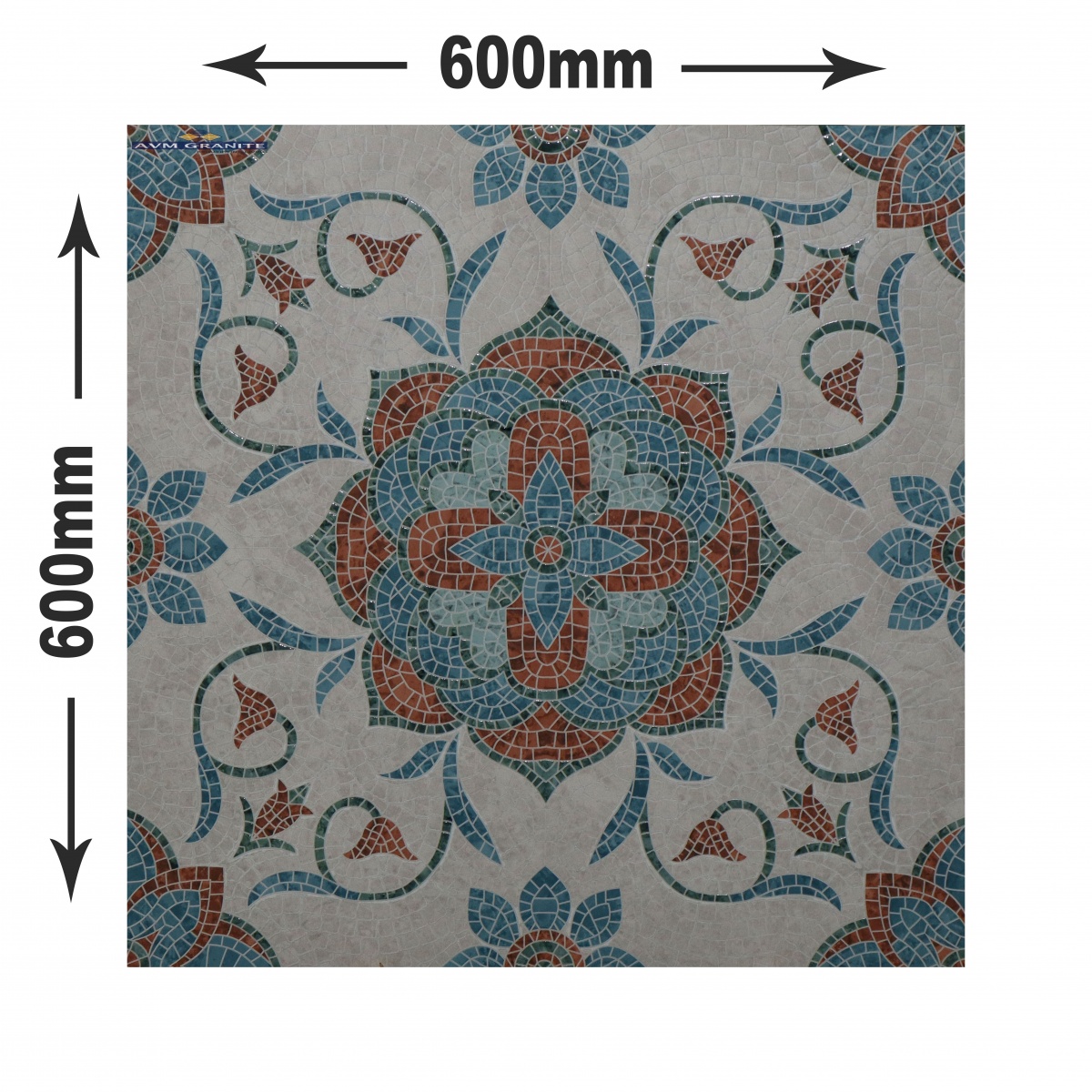 Seppi Blue G-634 Glossy Matt with Glossy effect (600 x 600, Exotica) - 4
