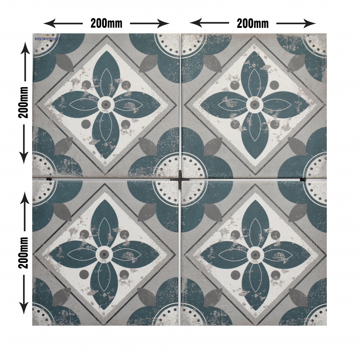 Levels Dusty Blue Decor 1045 Digimatt + Punch 8.5mm (200 x 200, Motto) - 5