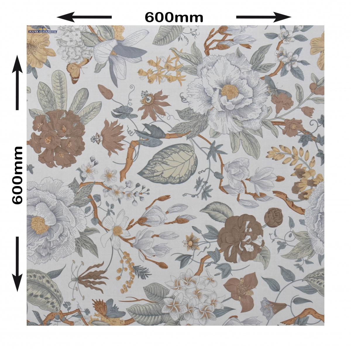 Tessile Blossom Matt Rustic Carving Decor 12mm (600 x 600, Duracon) - 4