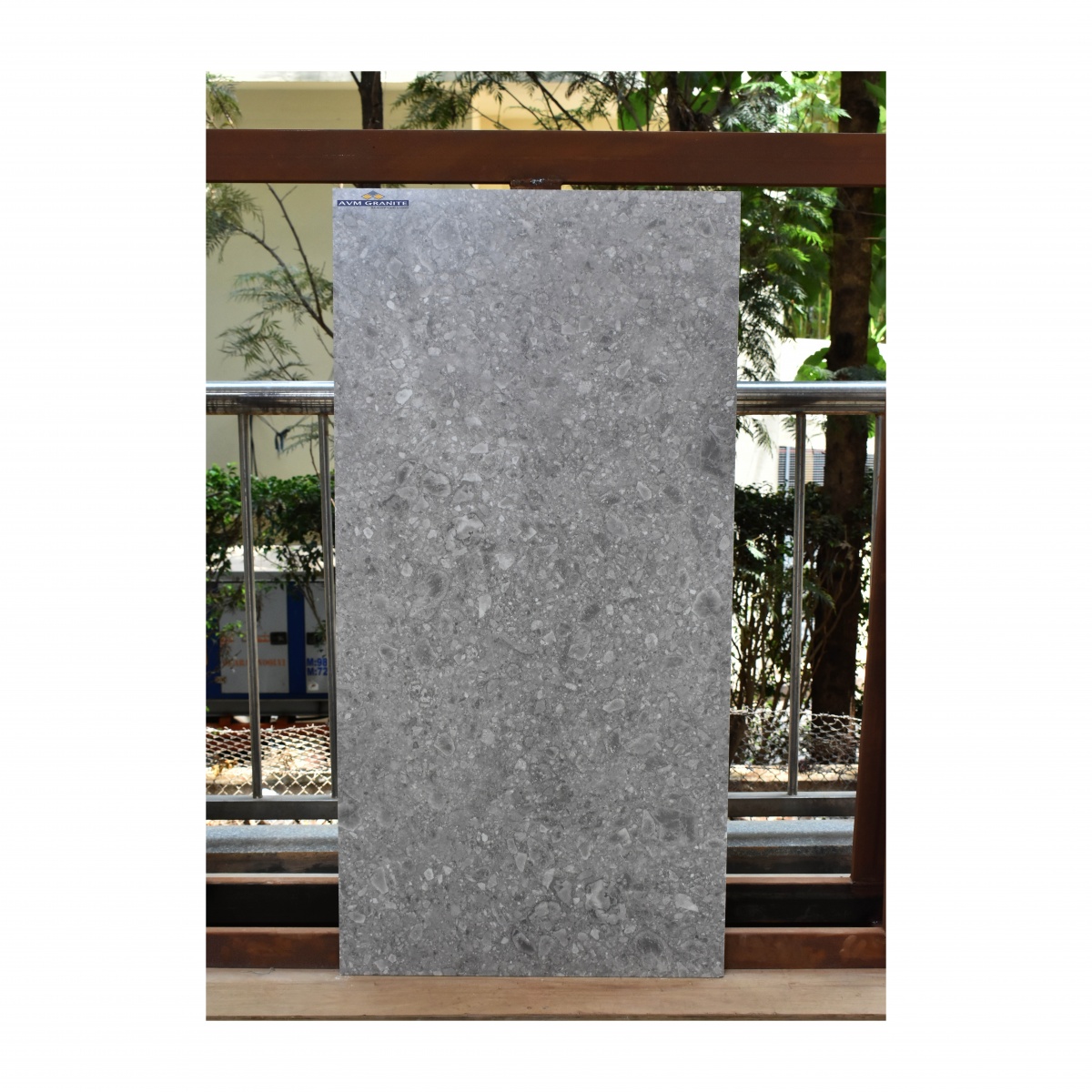 Venetian Terrazzo Grey Matt (600 x 1200, Qutone) - 5