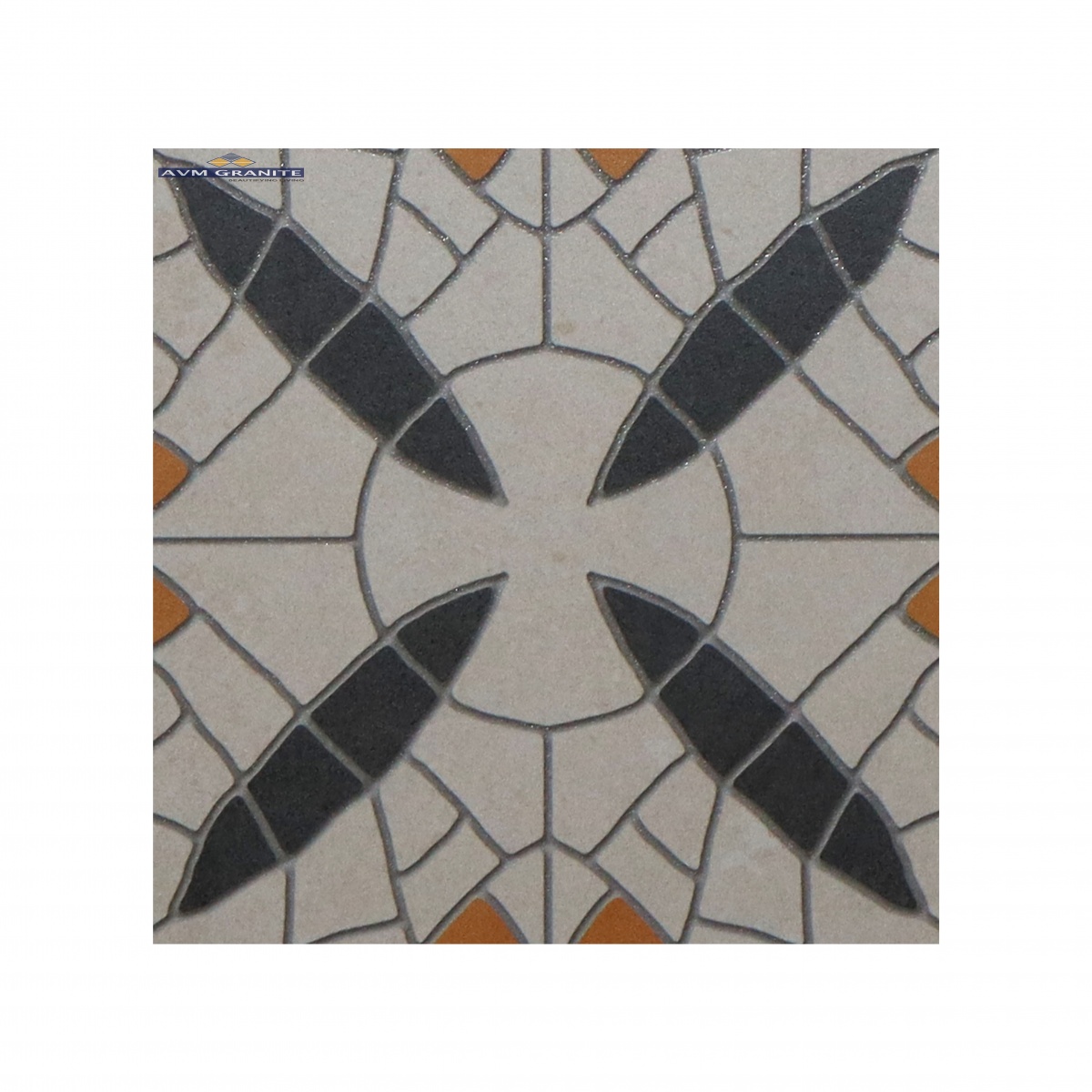 Matrix Orange Gliter Matt punch with carving (600 x 600, Exotica) - 2