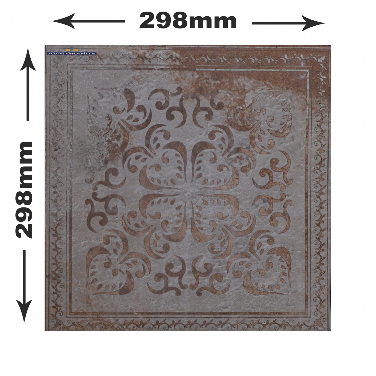Leon Brown Decor 02 Matt Punch 12mm (298 x 298, 12mm, Itaca) - 4