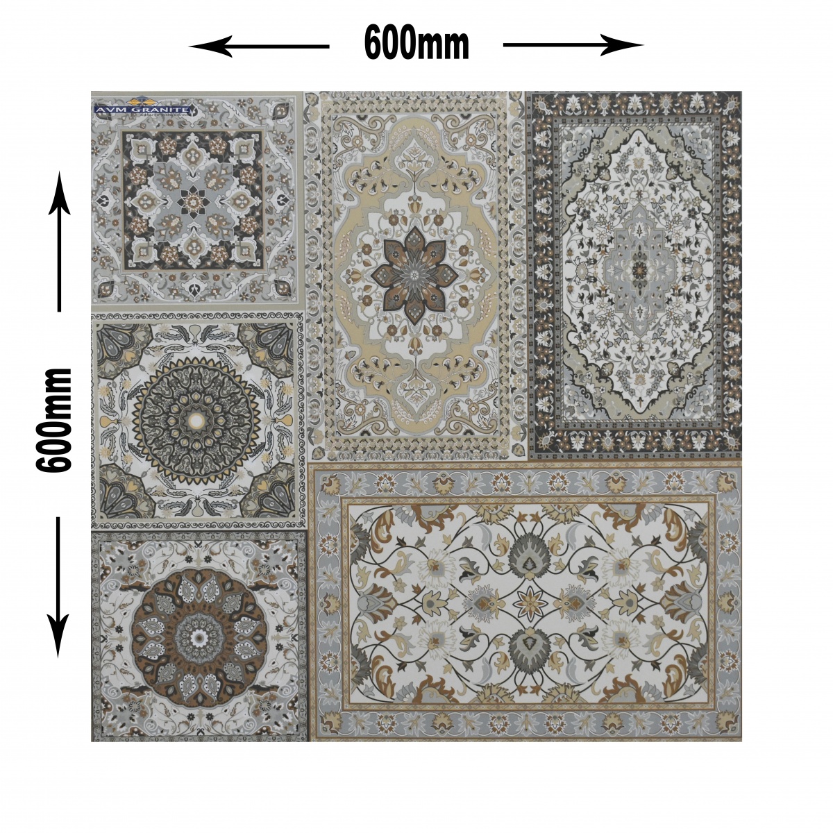 Persian Carpet Rustic Carving Decor (600 x 600, Duracon) - 4