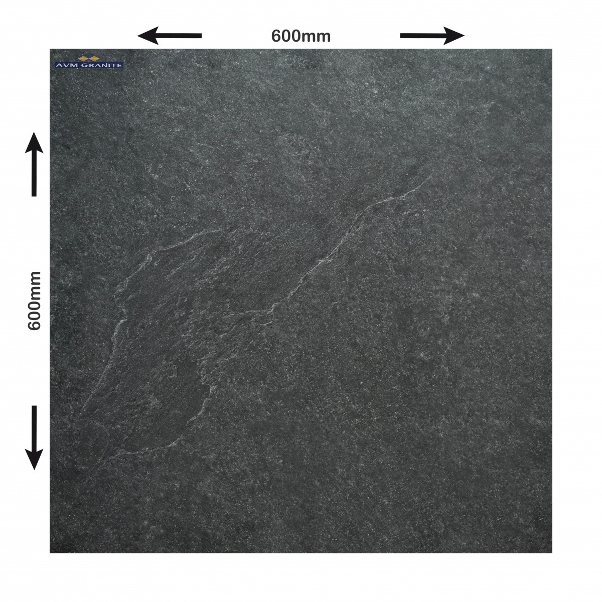 Rivera Nero Rustic Matt 12mm (600 x 600, Duracon) - 4