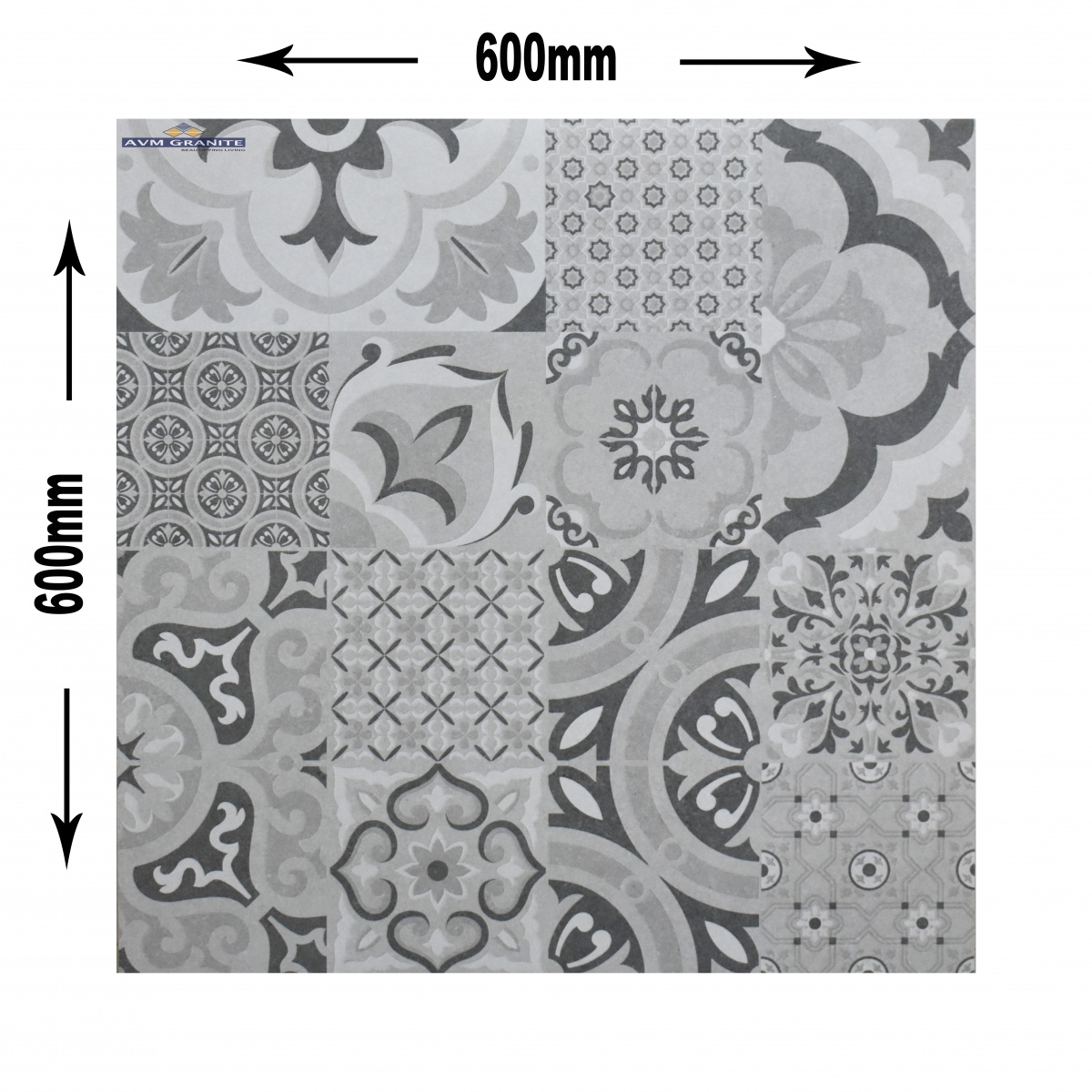 Astra Grey Glitter Rustic Carving Decor (600 x 600, Duracon) - 4