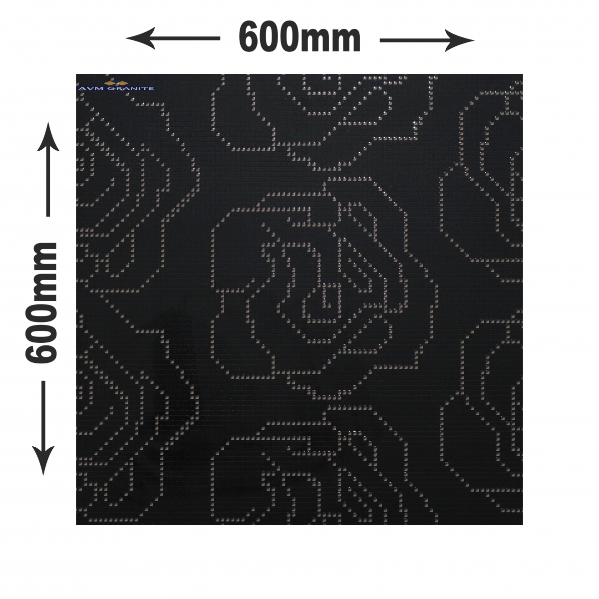 Fiore Rosa Nero G-634 Glossy Matt with Glossy effect (600 x 600, Exotica) - 4