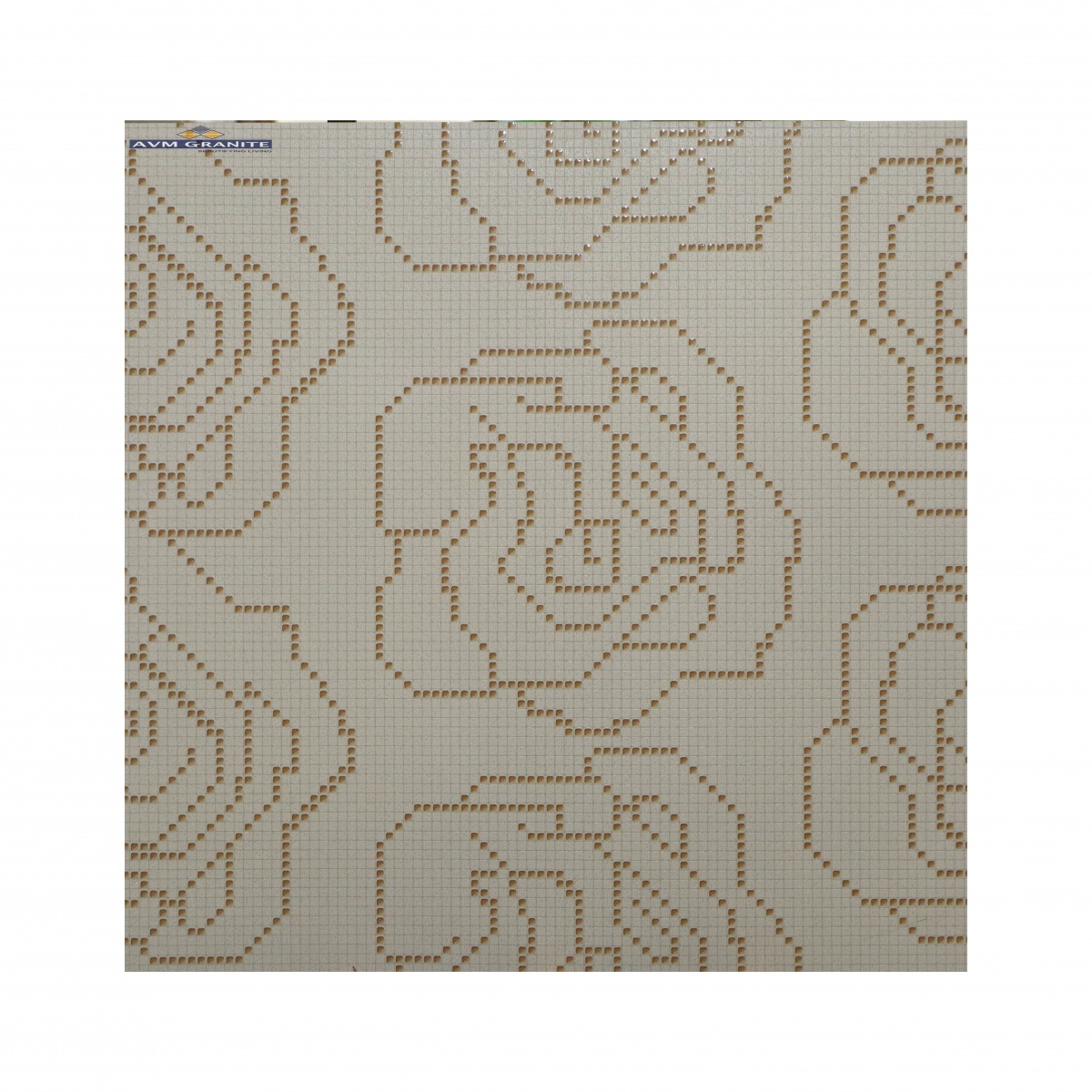 Fiore Rosa Ivory G-634 Glossy Matt with Glossy effect (600 x 600, Exotica) - 5
