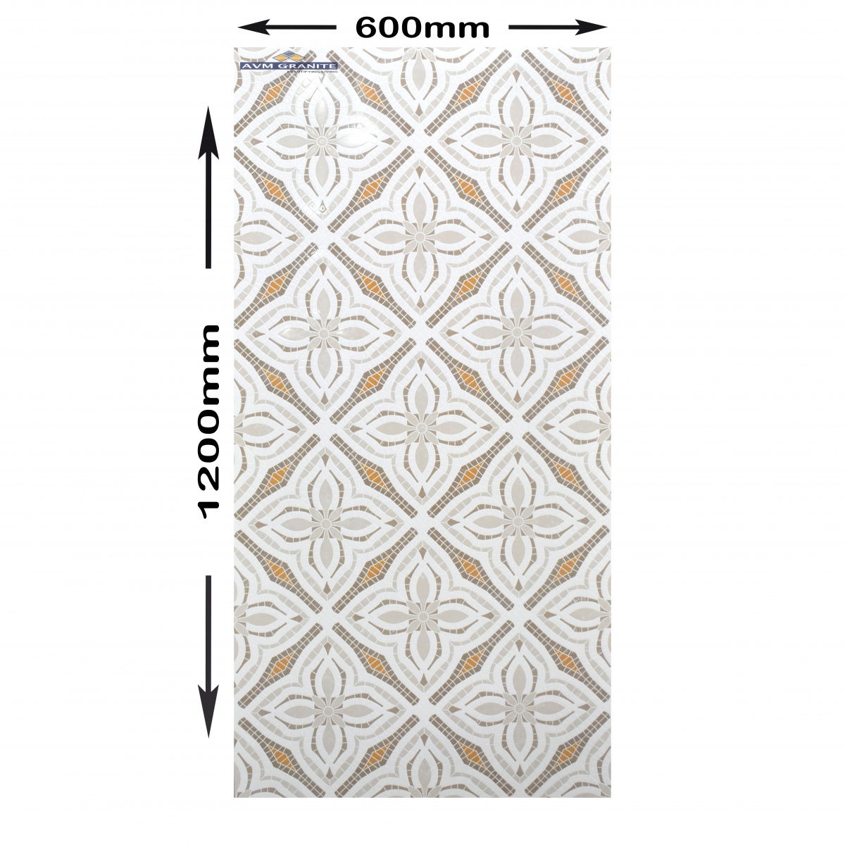 Kenita Beige Decor Glossy + Carving (600 x 1200, Itaca) - 5