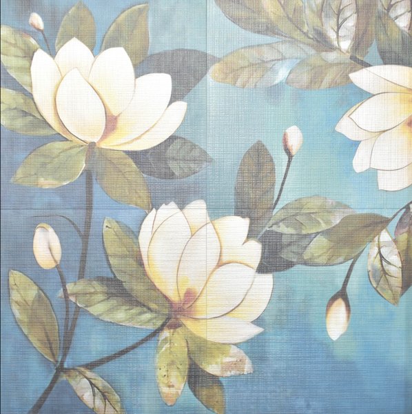 Vintage Lotus With Sartin Canvas (1200 x 1200 Set of 4 pcs of 600 x 600, STR)