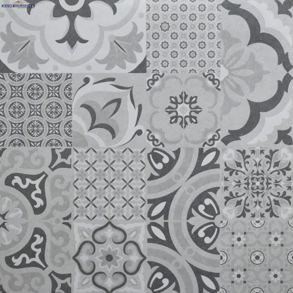 Astra Grey Glitter Rustic Carving Decor (600 x 600, Duracon)