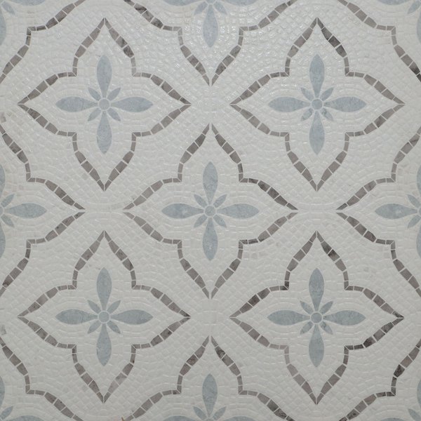 Ravenna Fiore White M-635 Matt Matt with Glossy effect (600 x 600, Exotica)